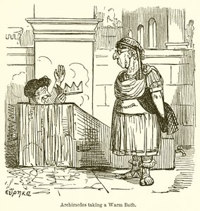 Archimedes nimmt ein warmes Bad