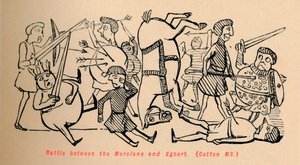 Schlacht zwischen den Mercianern und Egbert, um 1860 von John Leech