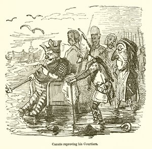Knut tadelt seine Höflinge von John Leech