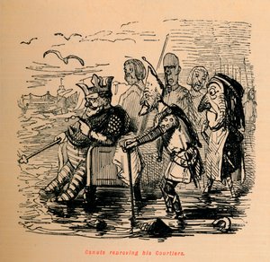 Knut tadelt seine Höflinge von John Leech