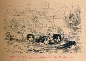 Cloelia und ihre Gefährtinnen fliehen aus dem etruskischen Lager, 1852