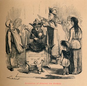 Krönung von Ethelred dem Unberatenen, ca. 1860 von John Leech
