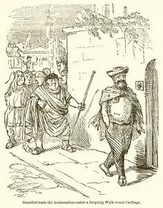 Hannibal führt die Botschafter zu einem ermüdenden Rundgang durch Karthago von John Leech