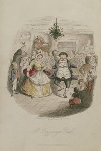 Mr. Fezziwigs Ball, Illustration aus Eine Weihnachtsgeschichte von Charles Dickens, veröffentlicht 1843