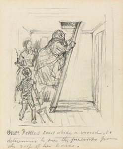 Mrs. Pottles kann keine Menschenmenge ertragen von John Leech