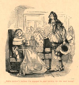Edler Herr. - Ich glaube, ich bin für den nächsten Tanz mit Ihrer Lordschaft verlobt, 1897 von John Leech