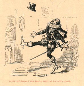 Philipp von England und Spanien erfährt vom Tod seiner Frau von John Leech
