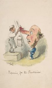Vorbereitung auf die Pantomime, 1836-64 von John Leech