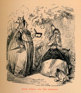 Königin Eleanor und Fair Rosamond, um 1860 von John Leech