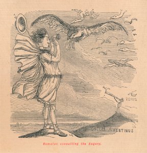 Romulus konsultiert das Augurium, 1852 von John Leech