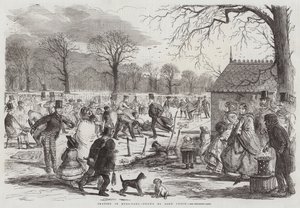Schlittschuhlaufen im Hyde-Park von John Leech