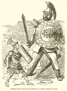 Schrecklicher Kampf zwischen Titus Manlius und einem riesigen Gallier von John Leech