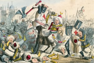 Schrecklicher Kampf zwischen Richard Löwenherz und Saladin von John Leech