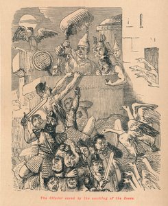 Die Zitadelle gerettet durch das Geschnatter der Gänse, 1852 von John Leech