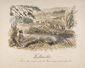 Der Flussufer, günstiger Wind und die Forelle steigt so schnell wie möglich, 1830-64 von John Leech