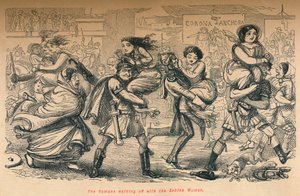 Die Römer entführen die Sabinerinnen, 1852 von John Leech