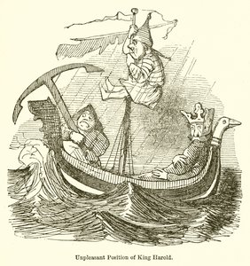 Unangenehme Position von König Harold von John Leech