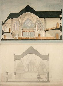 Seitenansicht der Trinity College Church, Edinburgh von John Lessels