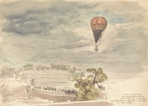 Aufstieg des Ballons vom Burlington House, Piccadilly, vom Fenster bei Mr. B. Palmer