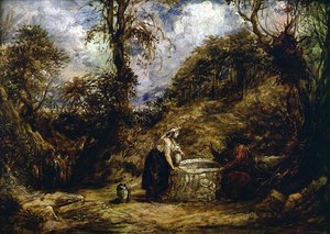 Christus und die Frau von Sumeria am Brunnen von John Linnell