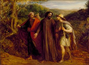 Christus erscheint den zwei Jüngern auf dem Weg nach Emmaus, 1835 von John Linnell