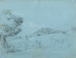 Pflügen in Shoreham von John Linnell