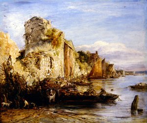 Entladen von Booten, Southampton Castle
