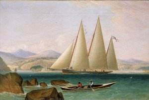 Ein Schoner vor Port Royal, am Eingang zu Kingston (Jamaika)