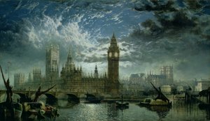 Ansicht der Westminster Abbey und des Parlamentsgebäudes, 1870 von John MacVicar Anderson