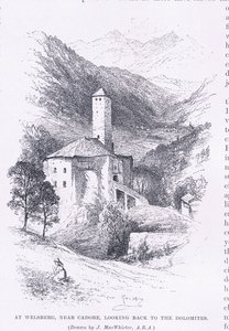 In Welsberg, nahe Cadore, Blick zurück auf die Dolomiten, aus The Magazine of Art 1893, Cassell and Company