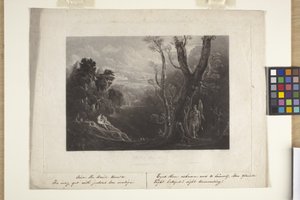 Satan betrachtet Adam und Eva im Paradies von John Marin