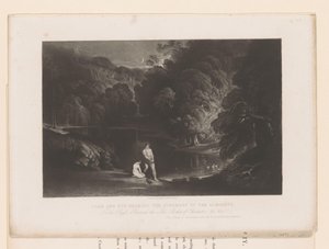 Gott tadelt Adam und Eva für ihre Sünde von John Martin