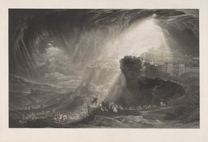 Josua befiehlt der Sonne stillzustehen, Probedruck vor dem Text von John Martin