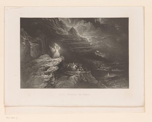 Moses zerbricht die Gesetzestafeln (Illustrationen zur Bibel) von John Martin