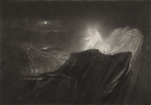Die Engel bewachen das Paradies bei Nacht
