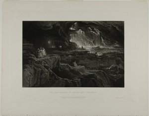 Die Zerstörung von Sodom und Gomorra, aus Illustrationen der Bibel von John Martin