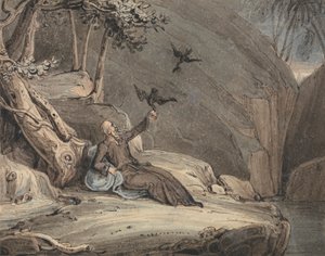 Die Raben füttern Elija von John Martin