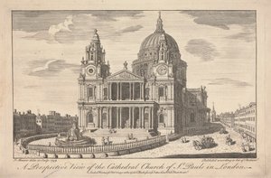 Eine perspektivische Ansicht der Kathedrale St. Pauls in London von John Maurer