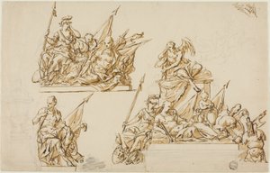 Unausgeführte Entwürfe für das Denkmal des ersten Herzogs von Marlborough von John Michael Rysbrack