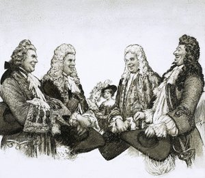 Zur Zeit von Ludwig XIV. von Frankreich trugen Herren riesige Perücken von John Millar Watt
