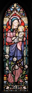 Dover, St. Mary In Castro, Lavers & Barraud, John Millner Allen (1827-1902), Madonna & Kind, 1861, adaptiert von Gilbert Scott von John Millner Allen