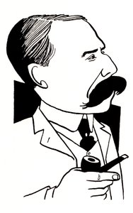 Edward Elgar - Karikatur mit Pfeife von John Minnion