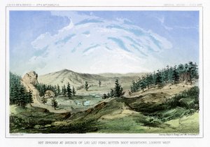 Heiße Quellen an ihrer Quelle in Lou Lou Fork, Bitterroot Mountains, Montana, USA, 1856 von John Mix Stanley