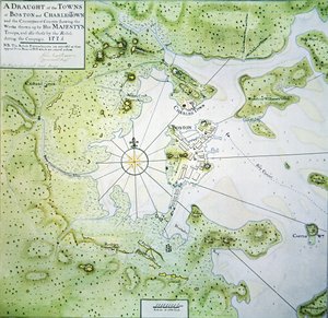 Karte von Boston und Charlestown von John Montresor