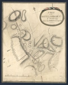 Skizze der Schlacht von German. Tn., 4. Oktober 1777, wo die Rebellen zurückgeschlagen wurden