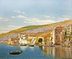 Blick auf Villefranche-sur-Mer, Frankreich von John Mulcaster Carrick