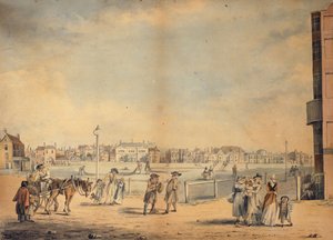 Brighton, zeigt Miss Widgetts Leihbibliothek, Marlborough House, das Castle Inn und Assembly Rooms und den Marine Pavilion, 1792