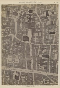 Karte eines Teils der City of London, die den Standort der Guildhall zeigt
