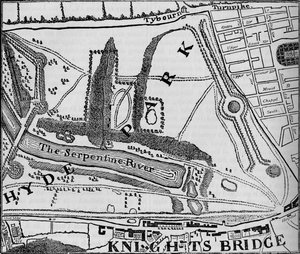 Karte von Hyde Park, London, 1748-1878 von John Pine