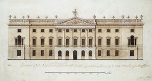 Wentworth Castle, Entwurf für die Südfront, ca. 1760 von John Platt